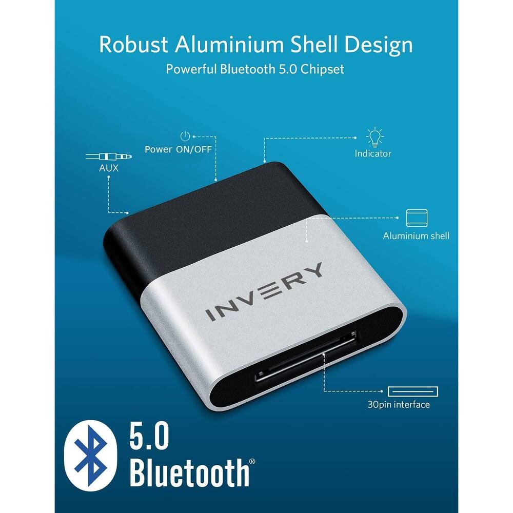 Invery DocklinQ Pro Bluetooth Audio Adapter for iPod Music Docking Station
